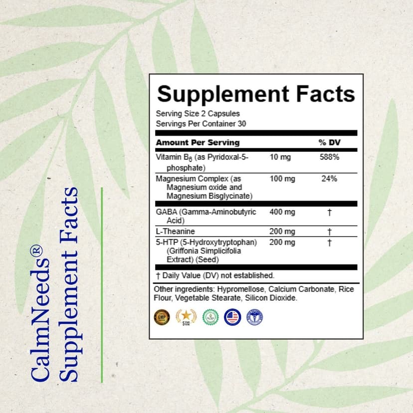 CalmNeeds® Supplement Facts Label